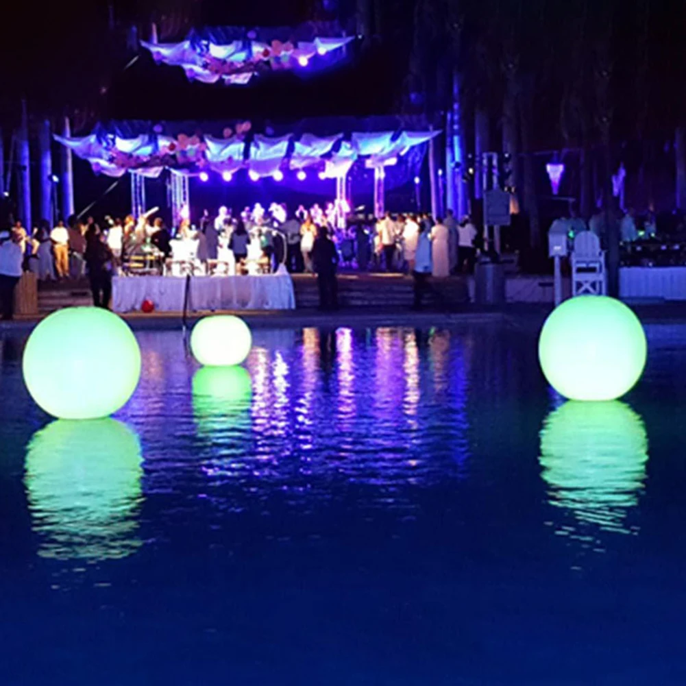 1-5PCS Floating Garden Ball Light Beach Swimming Pool Lights 16 Colors Glowing Inflatable Balls 40cm For Water Pool Party