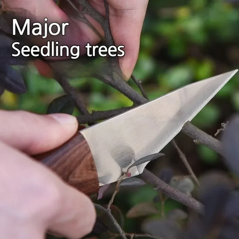 Wooden Handle Grafting Knife Leather Shell Suitable for Garden Grafting/unpacking Garden Hand Tool folding grafting knife garden tools grafting knife