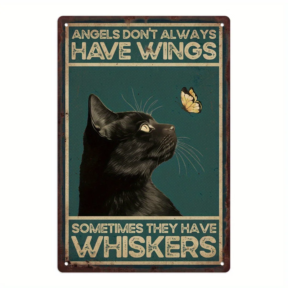 

Black Cat Metal Tin Sign Retro Metal Tin Sign, Vintage Sign, Home Wall Art Decor, Home Decor, Room Decor, Farm Decor
