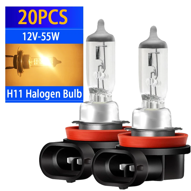Tanie 20 sztuk H8 H11 55W Auto lampy halogenowe przednie światła