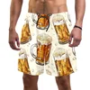 Beer Pattern Beach Shorts For Men Hawaiian Summer Holiday Casual Shorts Street 3d Printed Beer Festival Surfing Board Shorts 1