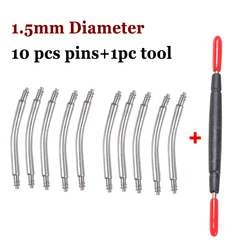 Stainless Steel Curved Spring Bars for Watch Straps, 10 - Piece Set (1.5mm - 10PCS)