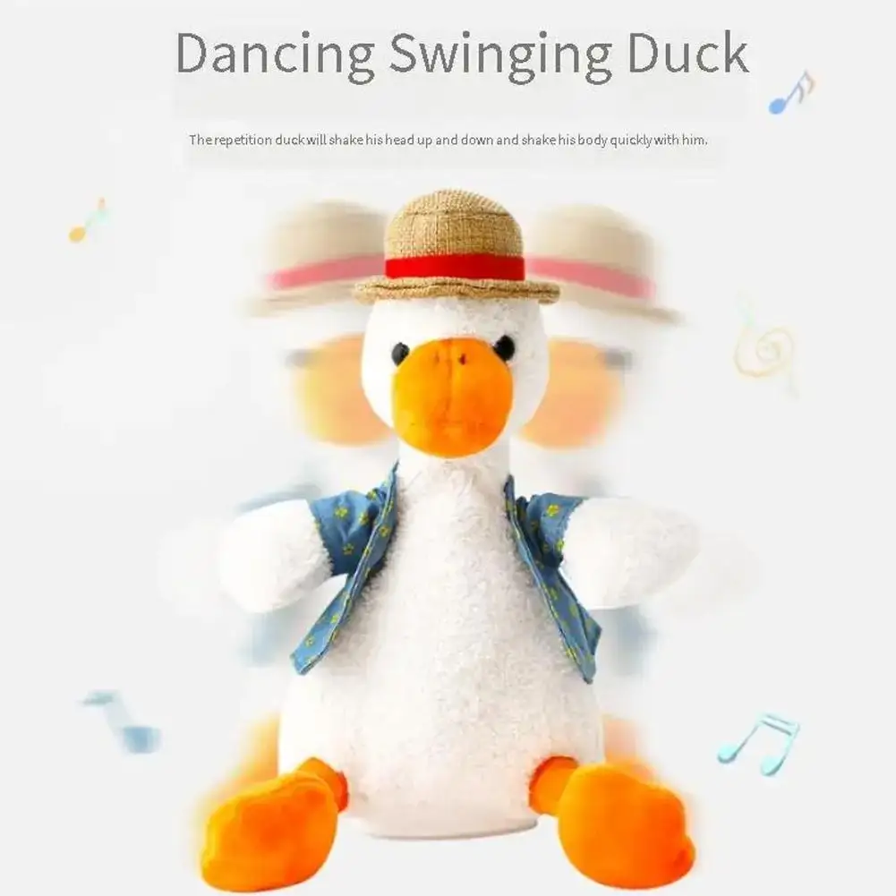 Electric Plush Talking Repeat Duck Dancing Early Education Toys Duck Soft Fabric Doll Soft Fabric Ducks Dancer Home Decor