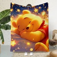 Cute Cartoon Winnie Bear Printed Blanket Picnic Blankets Warm Blanket Soft and Comfortable Blanket Home Travel Birthday Gift 1