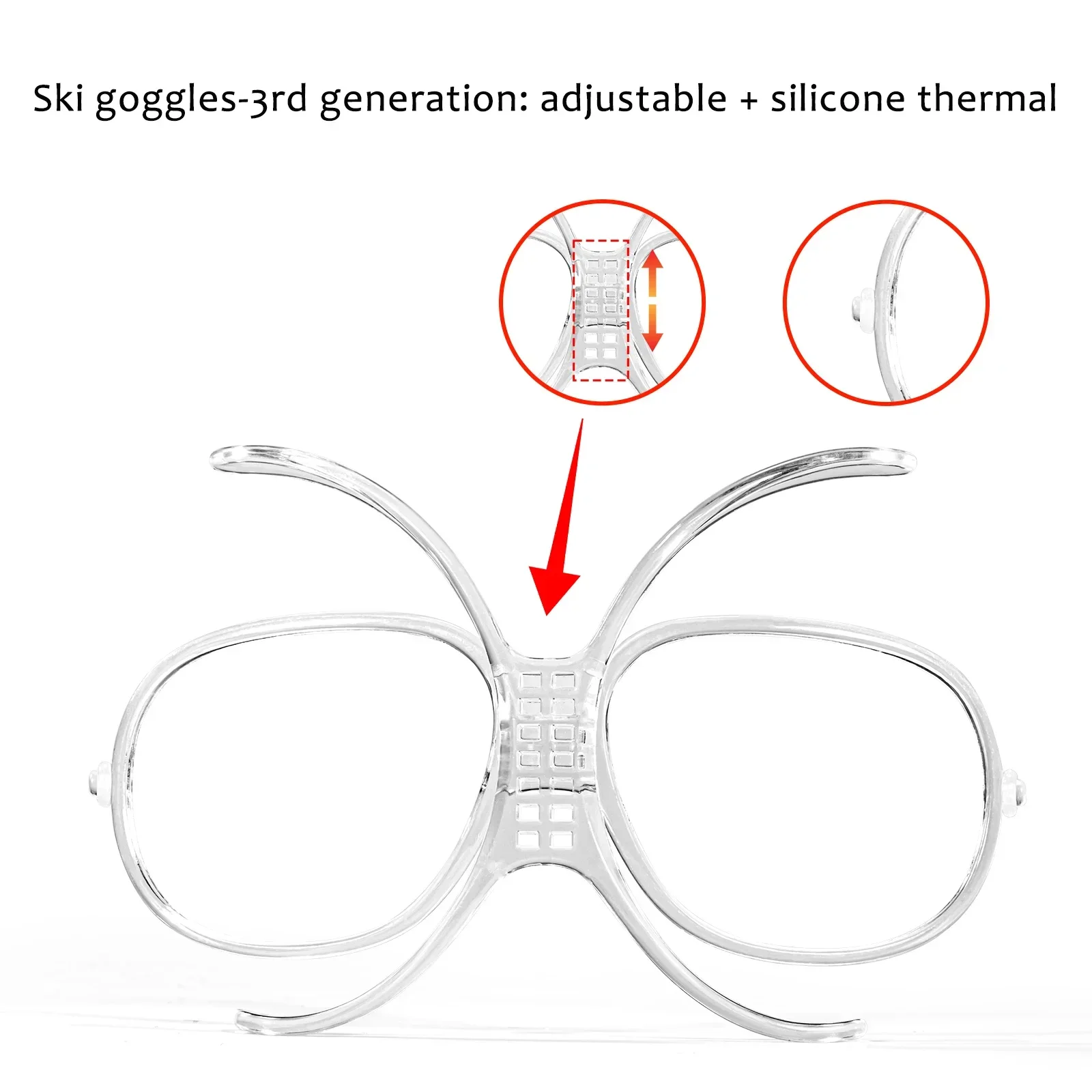 Kapvoe Brand Photochromic Ski Goggles Accessories Double-layer Lens Anti-fog Magnetic Lens Suitable for K719 K721 K722 5