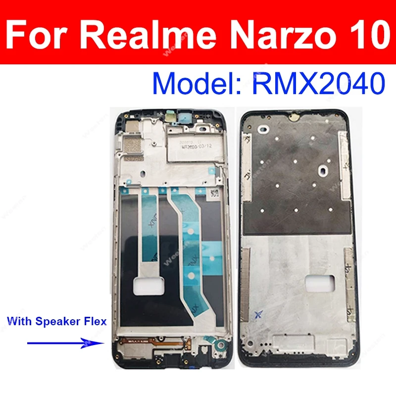 전면 LCD 하우징 커버, LCD 스크린 프레임, 전면 거치대 교체 부품, Realme Narzo 30 20 10 Pro 30A 20A 10A 4G 5G