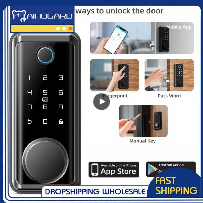 

TTLock Or Tuya APP Smart Remote Control Fingerprint Biometrics Password Card Code US Deadbolt Automatic Lock