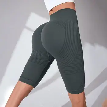 Women High Waist Yoga Shorts Tummy Control Workout Running Gym Fitness Sportswear Quick Dry Booty Shorts Athletic Biker Shorts