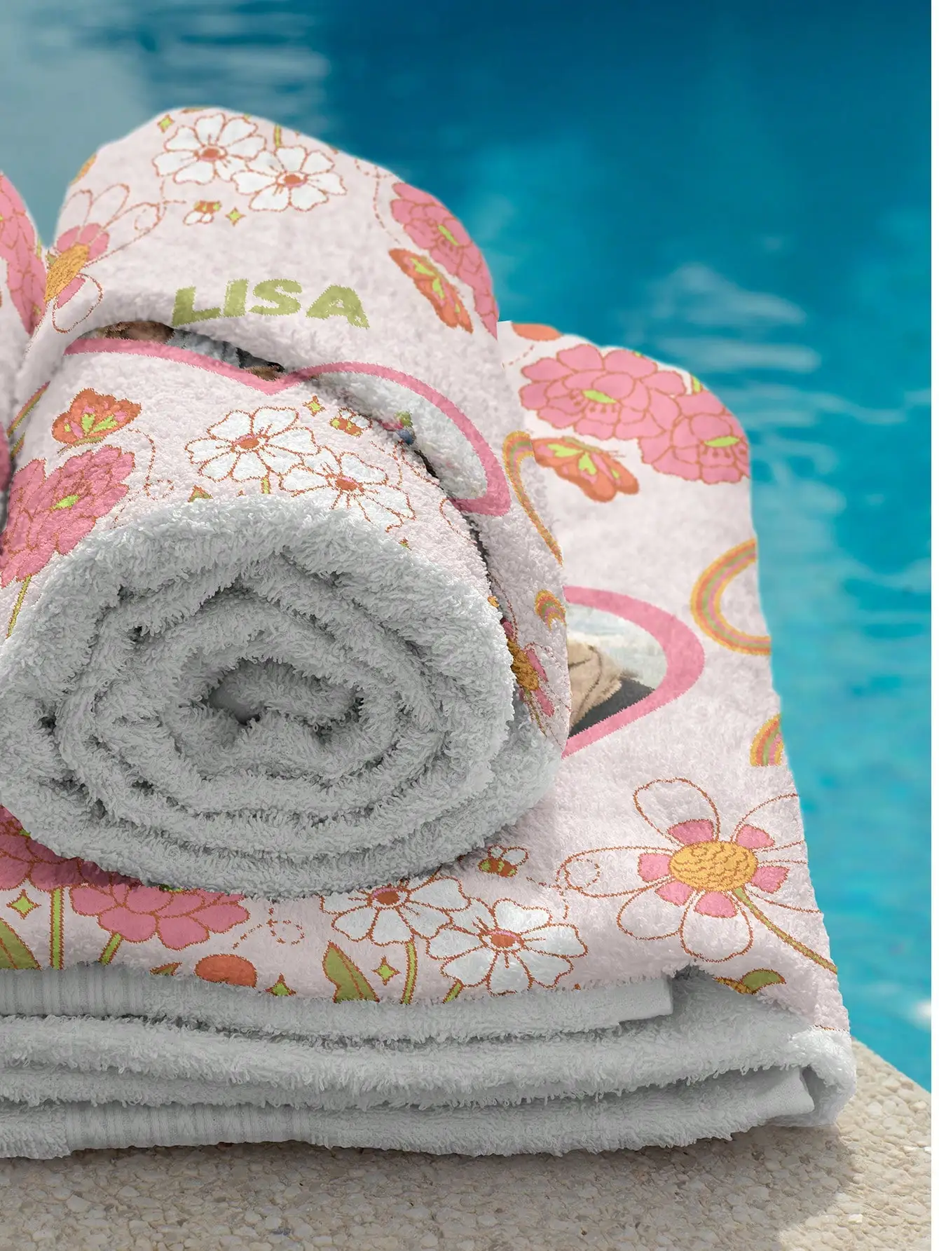 1PC Personalized Custom Pattern Beach Towel, Customized With Your Name And Photo, Suitable For Use On The Beach