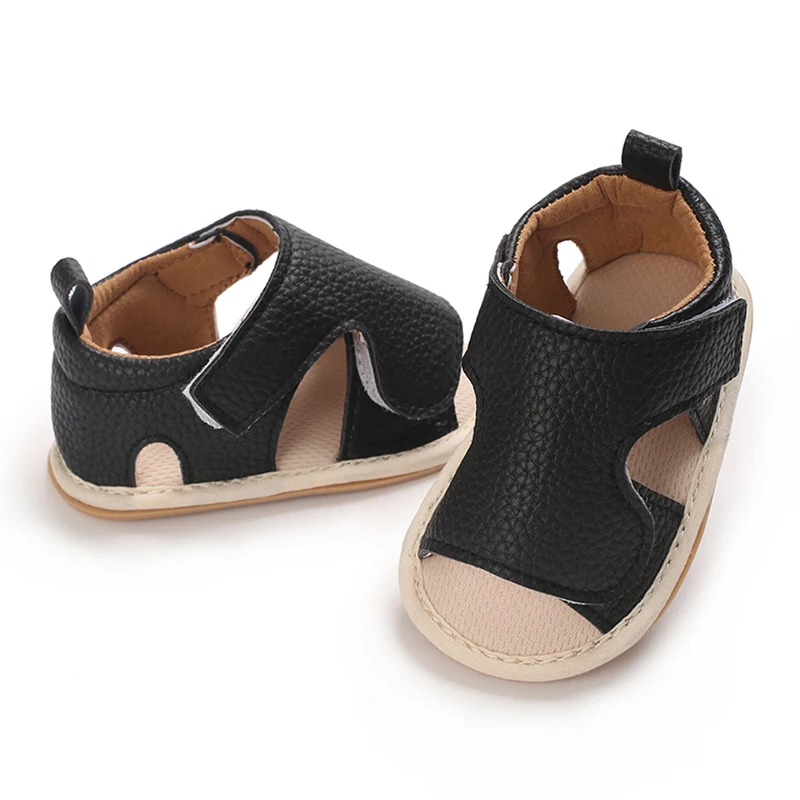 Baby Girl Summer PU Sandals Anti-slip Rubber Sole Open-Toe Shoes for Outdoor, School, Party
