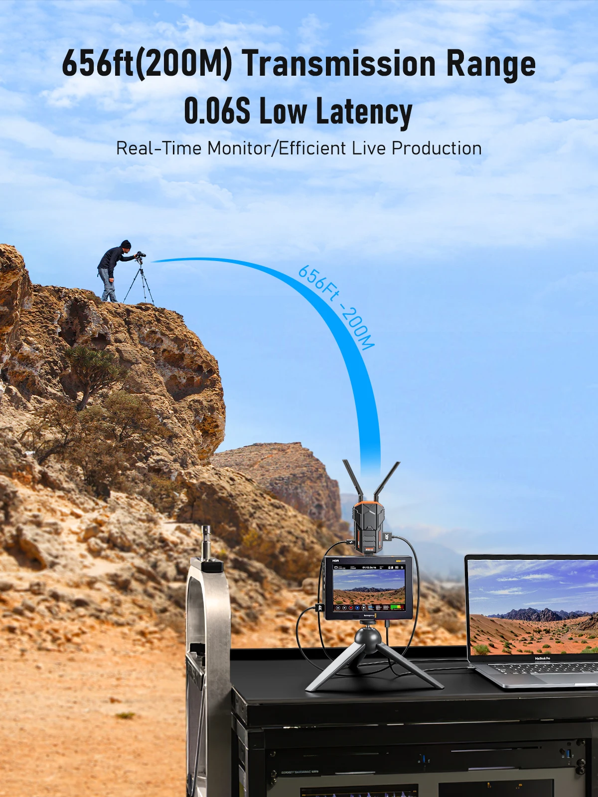 200M Wireless HDMI Extender HD 1080P Video Transmitter Receiver for Camera Camcorder Live Streaming PC To TV Support Battery,fpv transmitter receiver