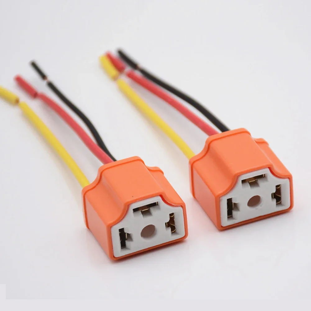 Use 2 2Pcs/set Car H4 Ceramic Bulb Socket Copper Wire Wiring Bulb Plug Car ...