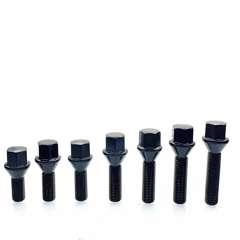 1piece Cone Seat 12x1.5 12x1.25 14x1.25 shank length 30mm 35mm 40mm 45mm 50mm 55mm 60mm Car wheel spacer wheel lug bolts