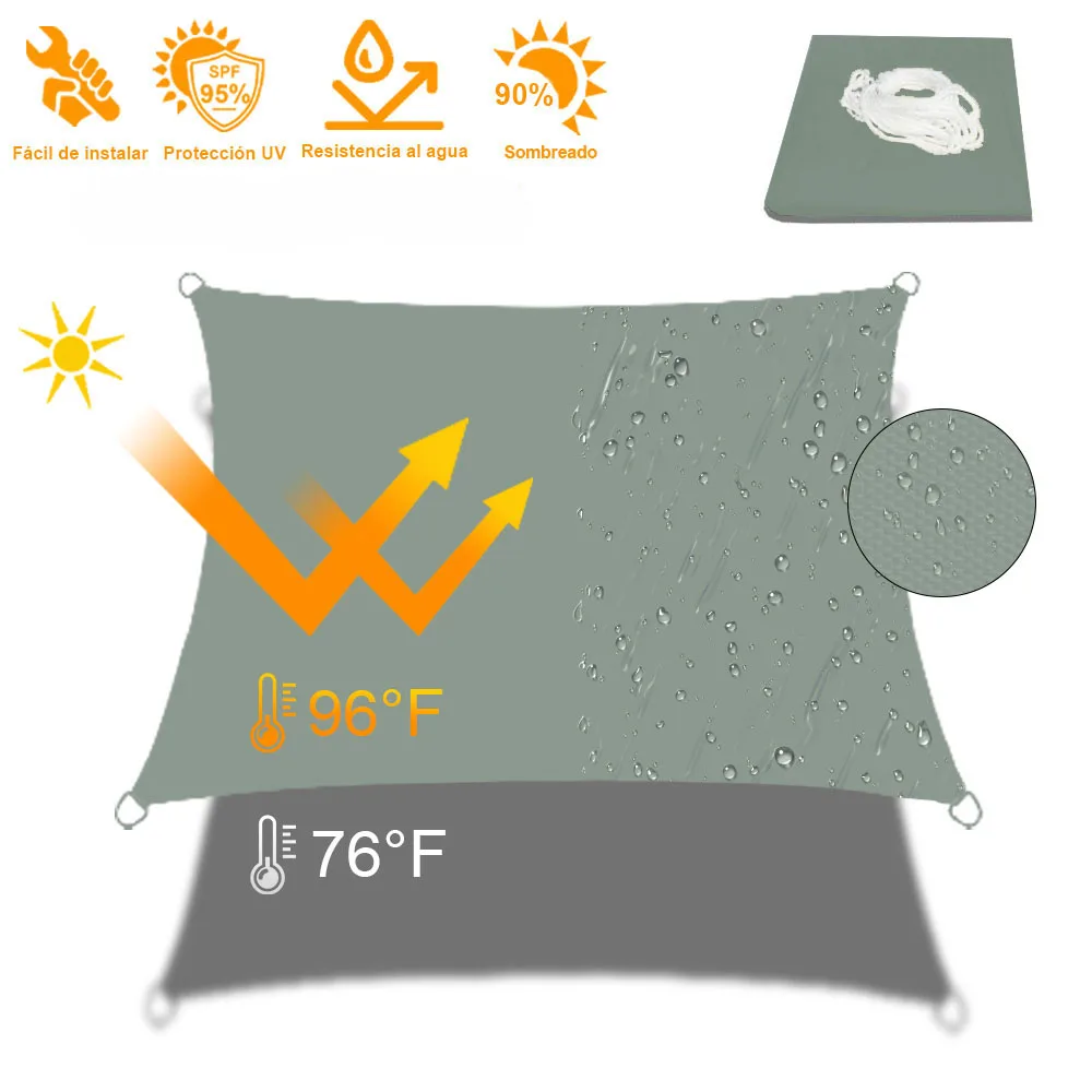 Summer outdoor waterproof anti-UV shade canvas Oxford cloth sunscreen rain cover garden courtyard awning 300D awning