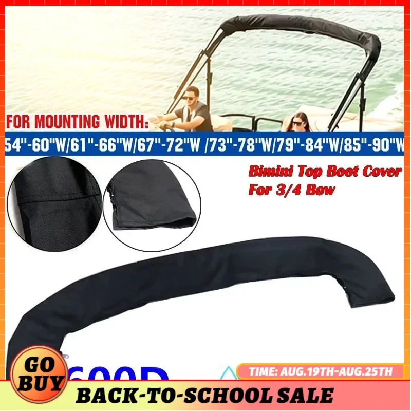 Waterproof 600D 3/4 Bow Bimini Top Boot Cover No Frame Yacht Boat Cover With Zipper Anti UV Dustproof Marine Accessories boat cover fishing boat cover