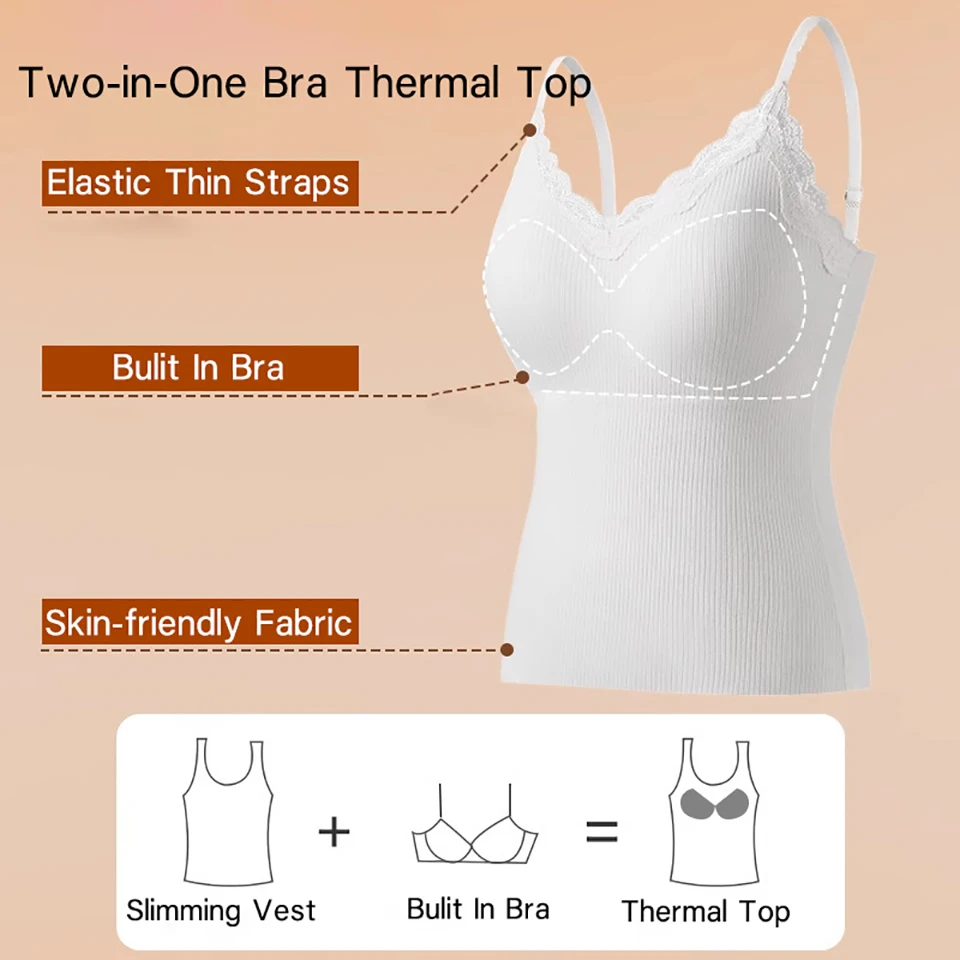 Fleece Lined Long Johns Solid Thermal Underwear Sets Winter Women Clothes Warm Lingerie Camisole Long Trousers 2pcs Thermal Set