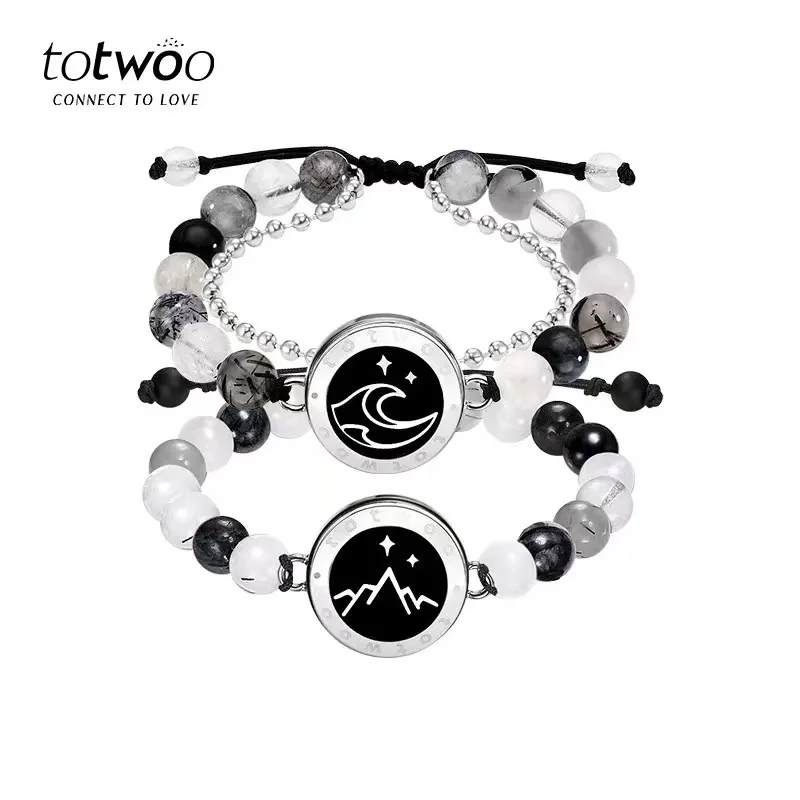 TOTWOO Long Distance Bracelets For Couples Vibration Light Up
