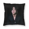 Jungkook Pillowcase Polyester Linen  Creative Zip Decor Bed Cushion Cover 45x45cm 18x18Inch 4