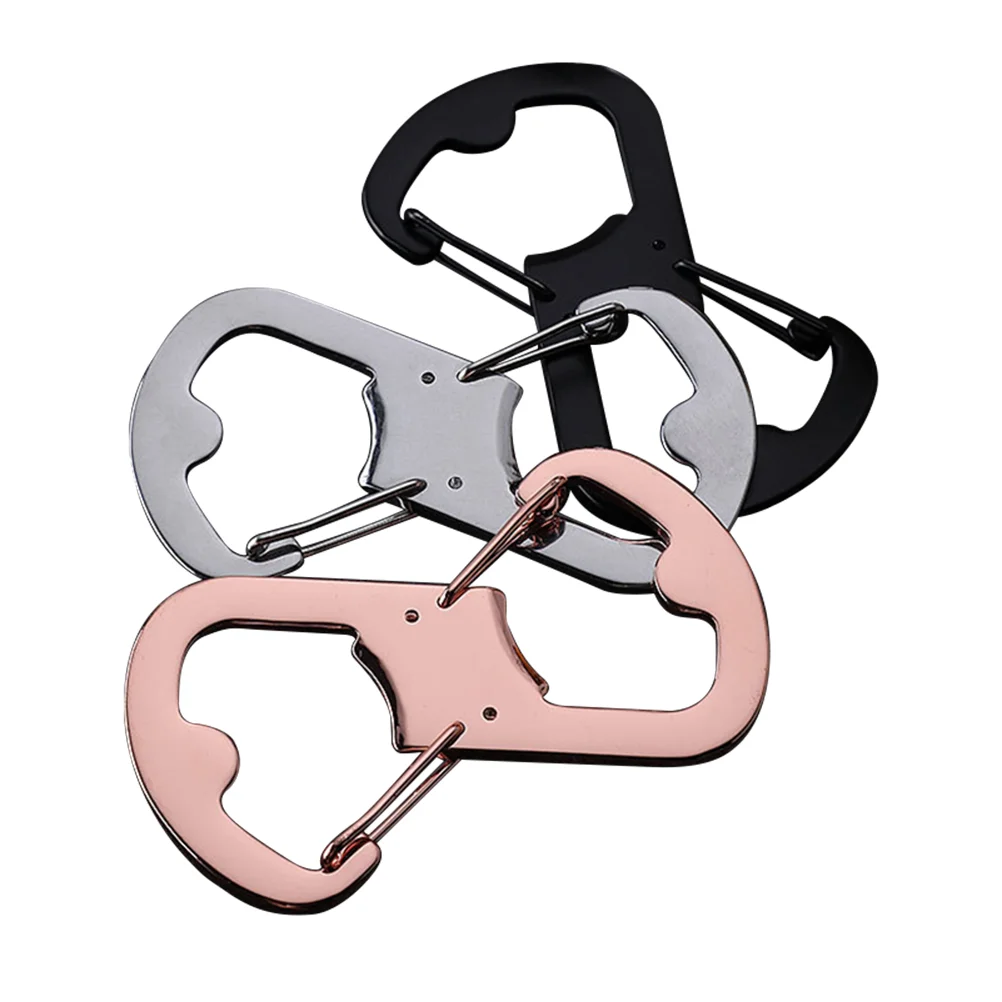 

3 Pcs Lid Lifter Carabiner Keychain Bottle Beer Opener Tools Stainless Steel Can