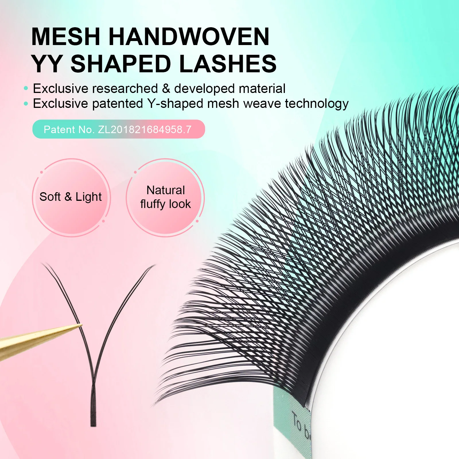 Description Picture 3 of itemNAGARAKU YY Mesh Lash YY Shape Eyelashes Extension Soft Premium False Eyelashes individual Makeup Black Crisscross Beauty