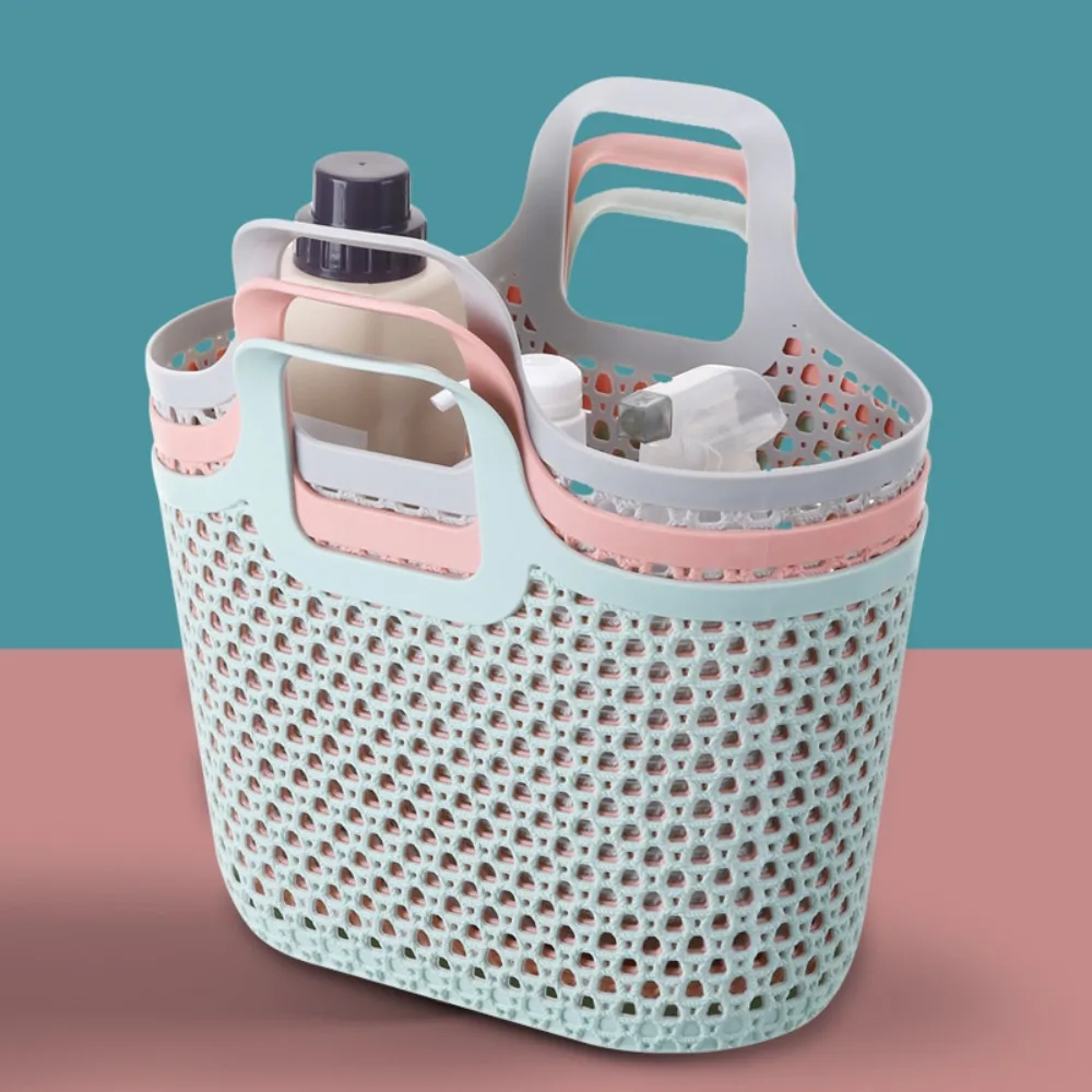 Portable Drainable Shower Basket Multifunctional Large Capacity Hollow Out Storage Basket Bath
