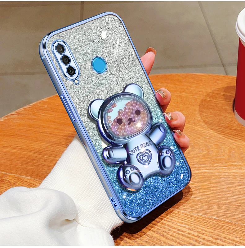 P30lite Quicksand Bear support à paillettes étui de téléphone pour Huawei P40 P50 P30 P60 Lite y7 y6 p30pro support housse Mate 30 40 50_voghion.com