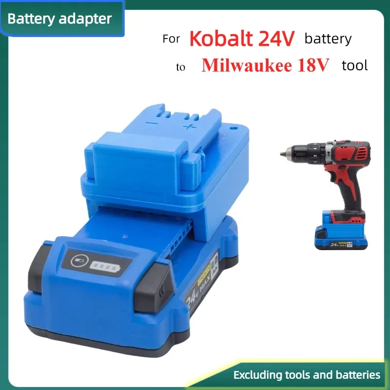 Battery Converter Adapter for Kobalt 24V Battery TO for Milwaukee 18V Battery Cordless Drill Tool Converter (Only Adapter)