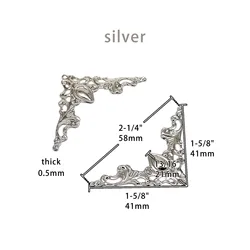 Set of 12 Metal Decorative Corner Covers - Elegant Edge Protectors (Silver)