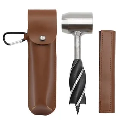 Premium Hand Auger Wrench for Outdoor Bushcraft and Woodworking - Essential Camping and Bushcrafting Tool (Brown Suit)