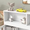 Twin Floor Bed with Bedside Bookcase,Shelves,Guardrails,White 4