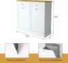 Cabinet 10 Gallon Wooden Free Standing Laundry Sorter Cabinet,Recycling Cabinet with Hideaway Drawer,Tilt Out Trash Cabinet Can 3