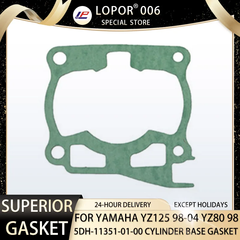 

LOPOR 2 Motorcycle Engine Cylinder Base Gasket For YAMAHA YZ125 98-04 YZ80 1998 YZ 125 80 5DH-11351-01-00