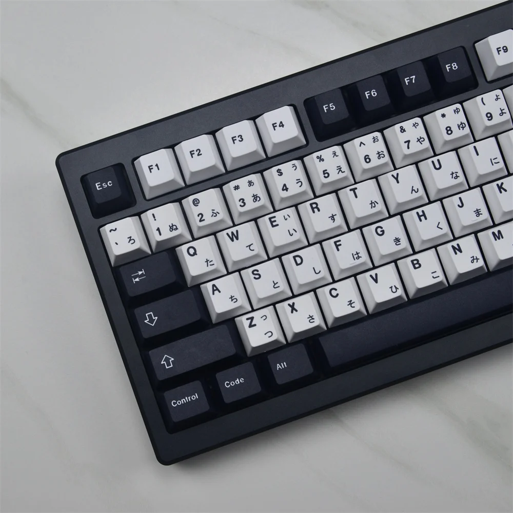 Keycap Teclado Mecânico Gmk Preto Branco Keycaps Japoneses Perfil Cereja Pbt Sublimação de Tintura Interruptor mx 129 Chaves - Imagem 6