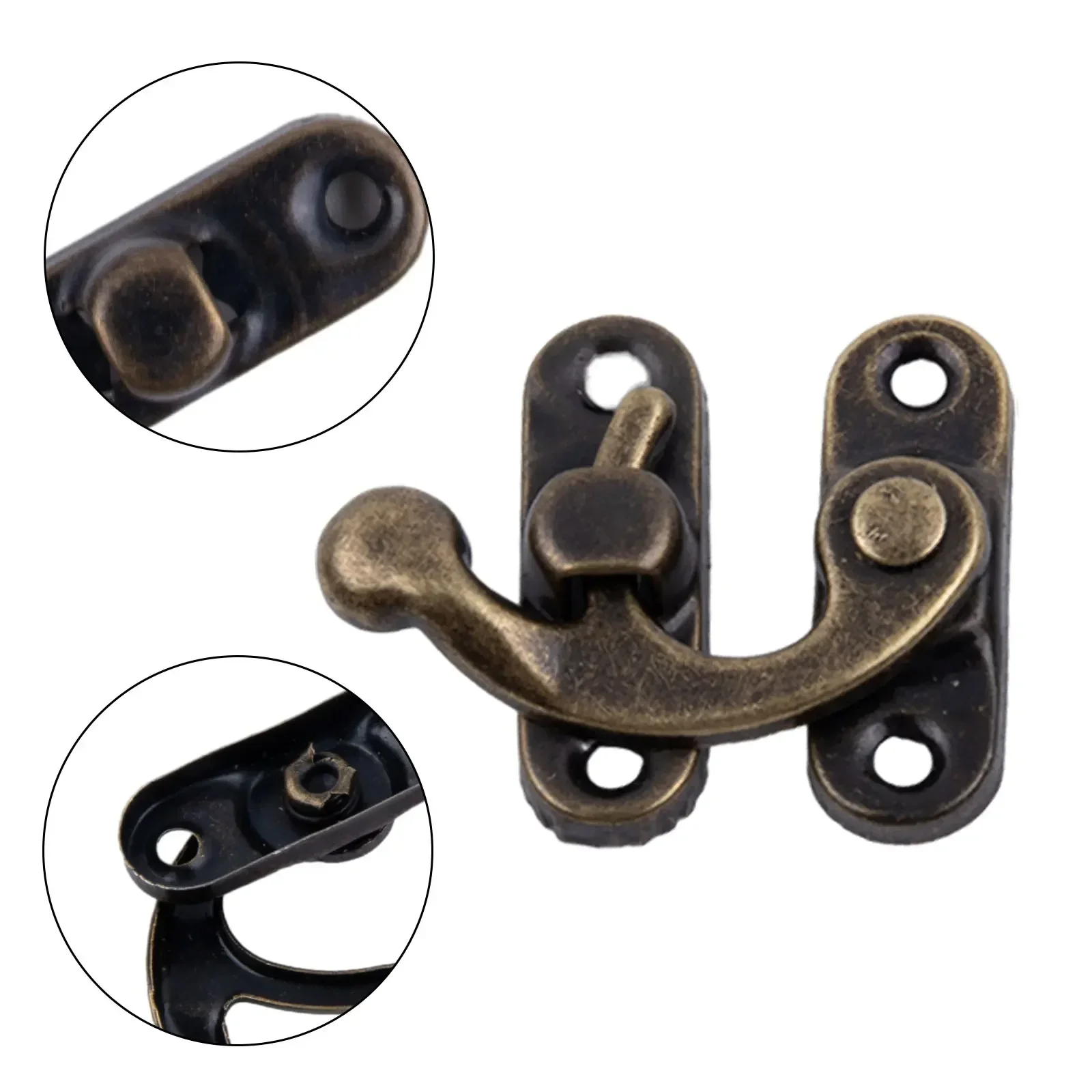 30pcs Antique Metal Catch Curved Buckle Horn Lock For Jewelry Chest Box Suitcase Buckle Clip Clasp Wooden Box Hardware