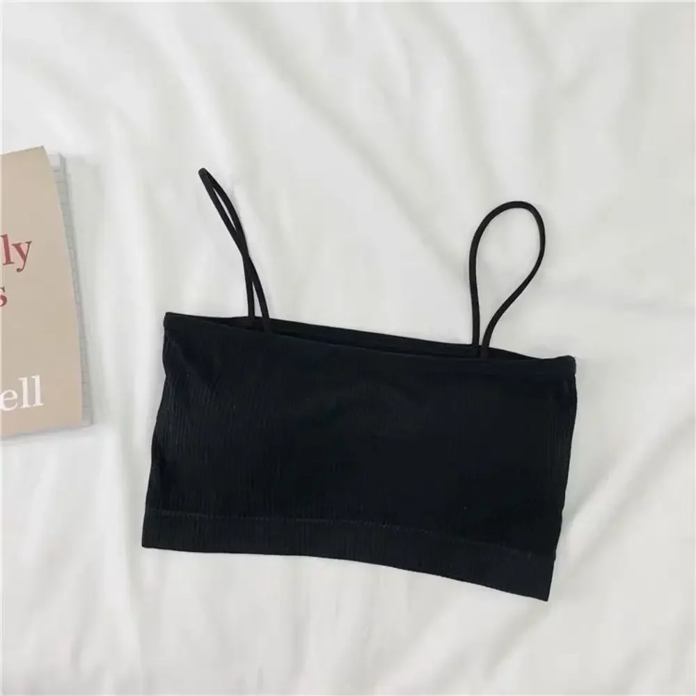 Description Picture 6 of item2024 Fashion Slim Women Tank Top Fashion Korean Version Polyester Fiber Tube Top Underwear Breathable Bra Tank Top