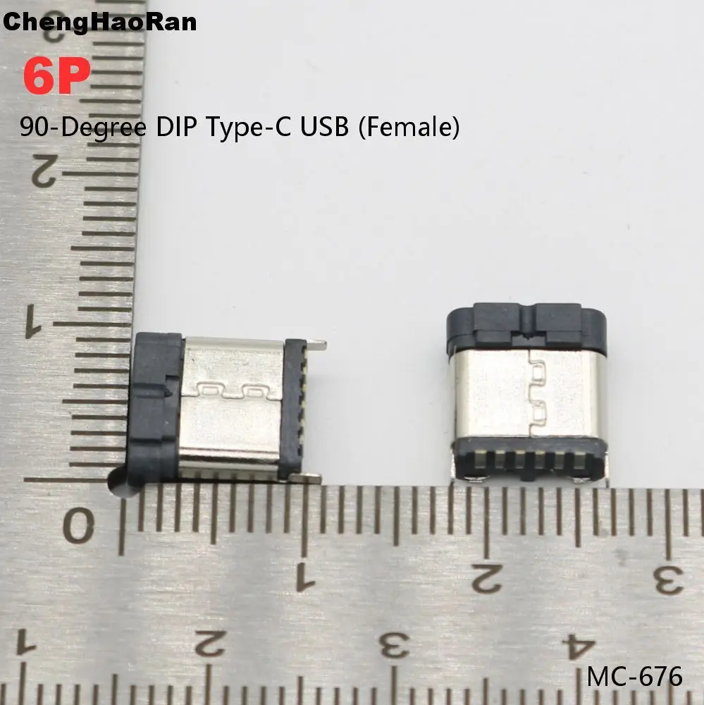 5 Stück 6-poliger vertikaler SMT-Buchsenstecker USB Typ C 3.1 Buchse SMD für PCB-Design DIY Hochstrom-Ladung 6P – Detail 9