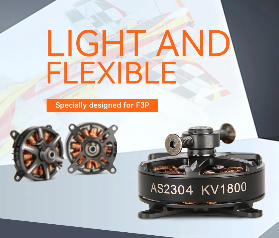 T-MOTOR AS2304 KV1500 KV1800 KV2300 2-3S с коротким валом F3P Крытый радиоуправляемый самолетный двигатель thumbnail 2