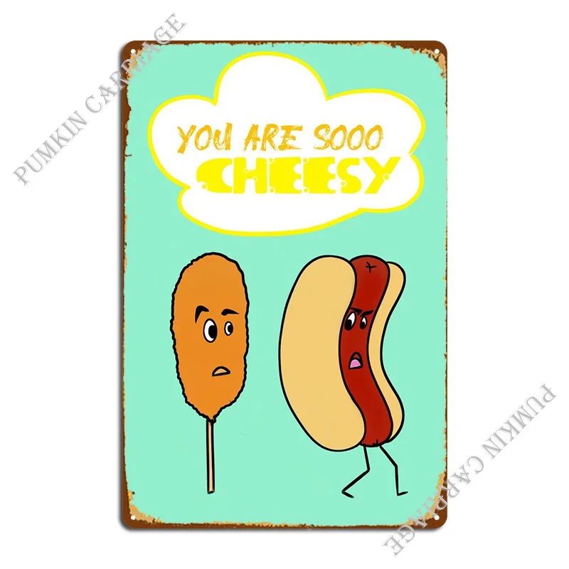 Corn Dog Vs Hot Dog Metal Sign Cinema Wall Decor Wall Murale Garage Tin Sign Poster
