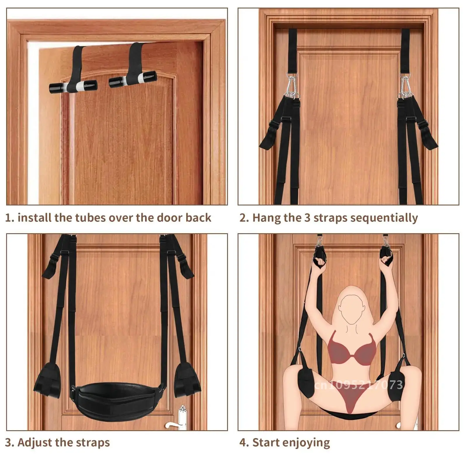 BDSM couple swing, adjustable ceiling swing with triangular cushion, furniture adult and suspension sling toy device indoor
