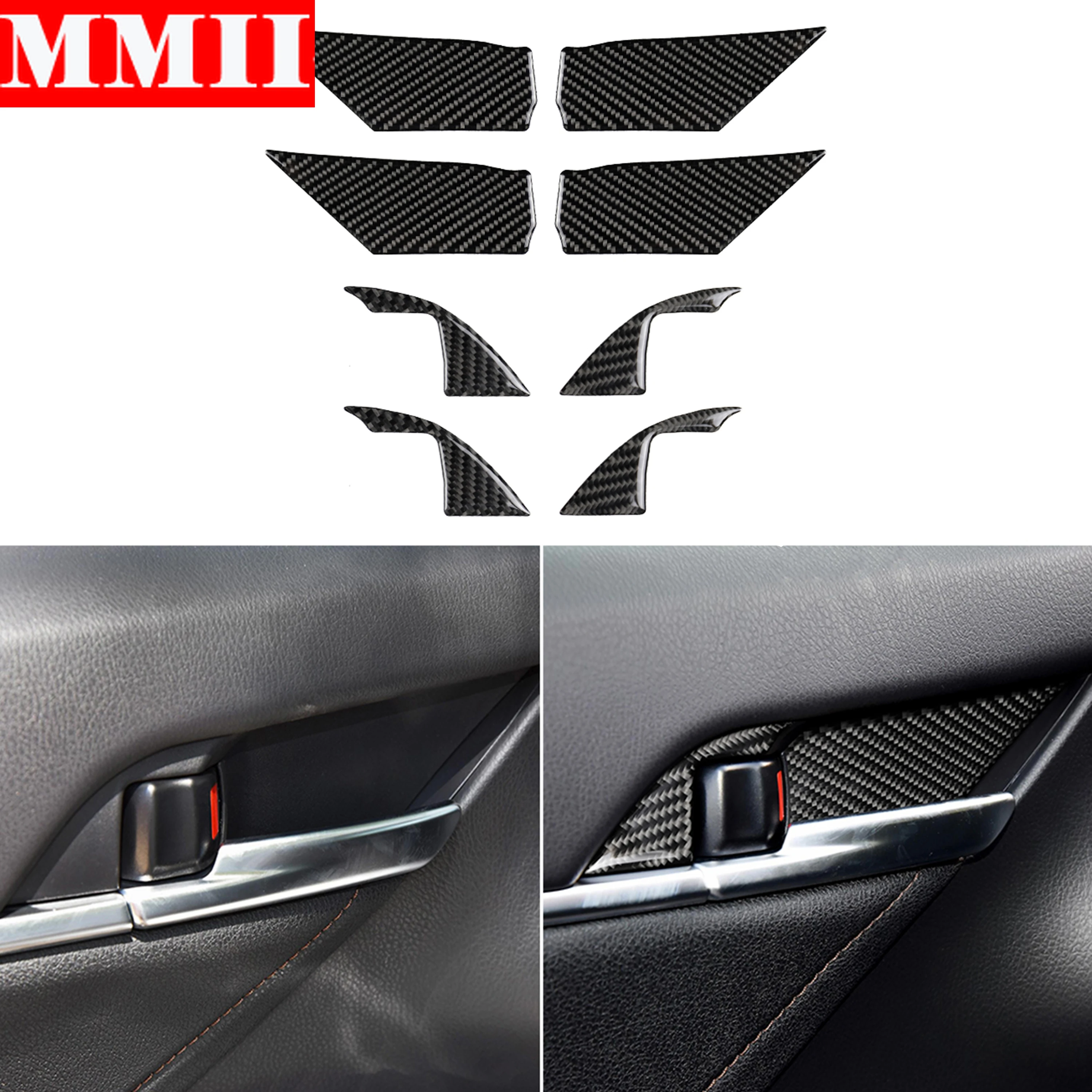 

For Toyota Camry XV70 8th LE XLE V6 GA-K 2018 2019 Accessories Door Bowl Lock Handle Panel Cover Carbon Fiber Interior Sticker