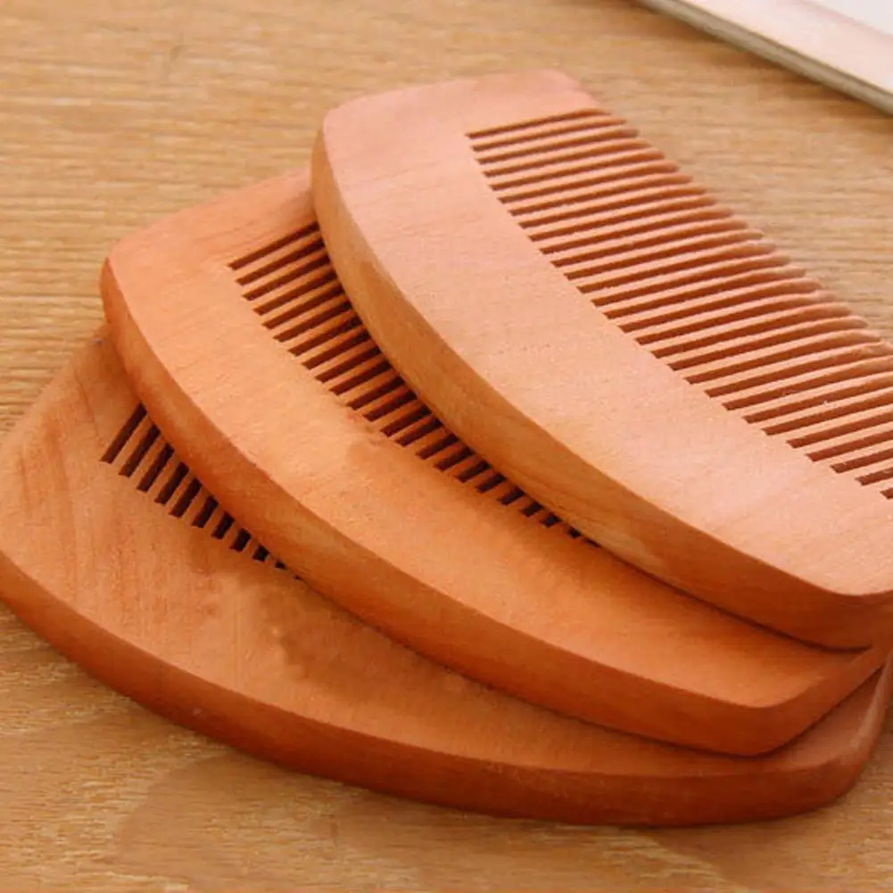 Pente de madeira natural pêssego pente retro mini ferramenta de massagem portátil cuidados com os cabelos cabeça acessórios de beleza anti-estático Z6R7