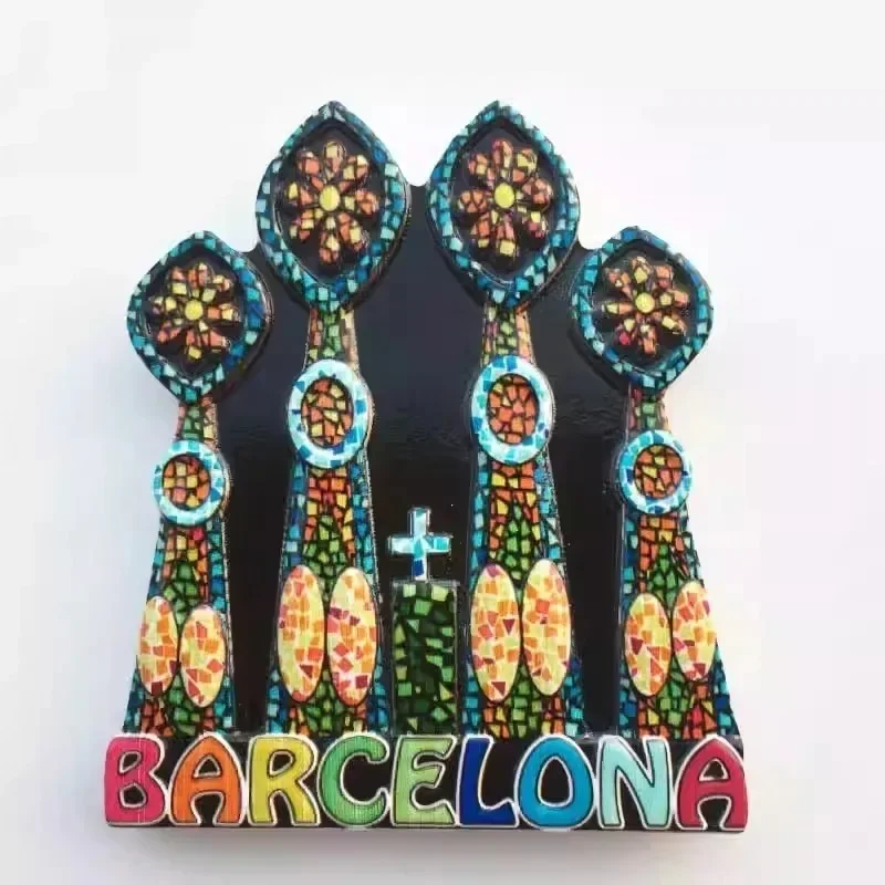 Magnete da frigorifero 3D con scritta Barcelona Spagna, souvenir da