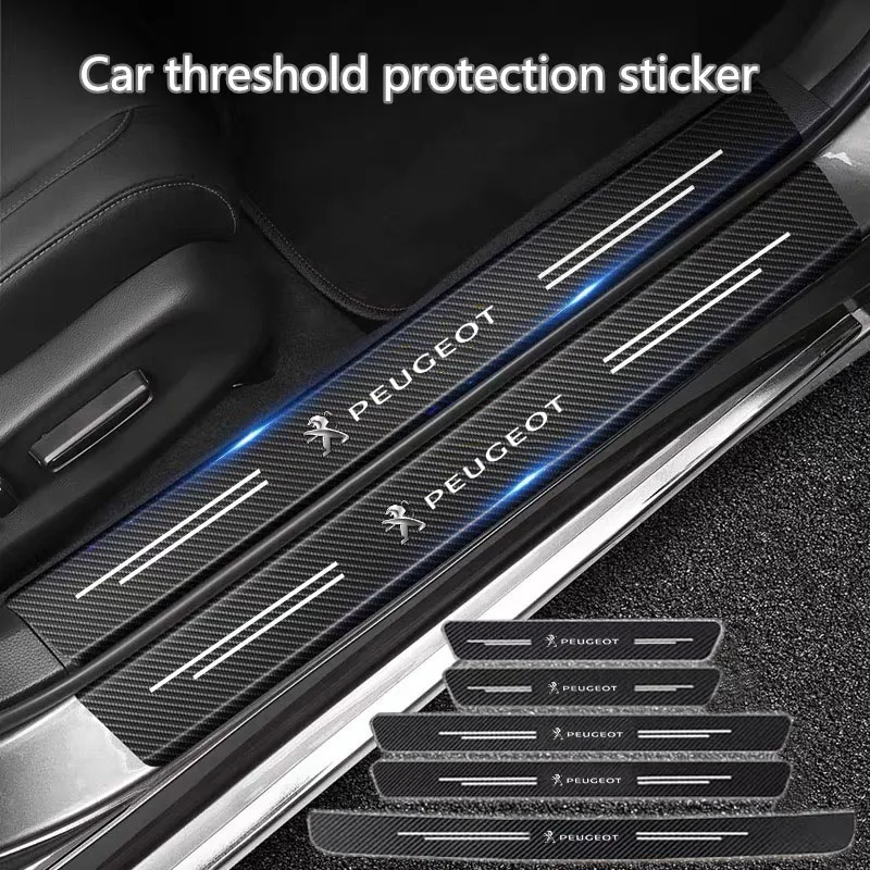 

Carbon Fiber Pattern Threshold Sticker Car Door Sill Protector Strip For Peugeot 206 307 308 3008 207 208 407 508 2008 5008 107