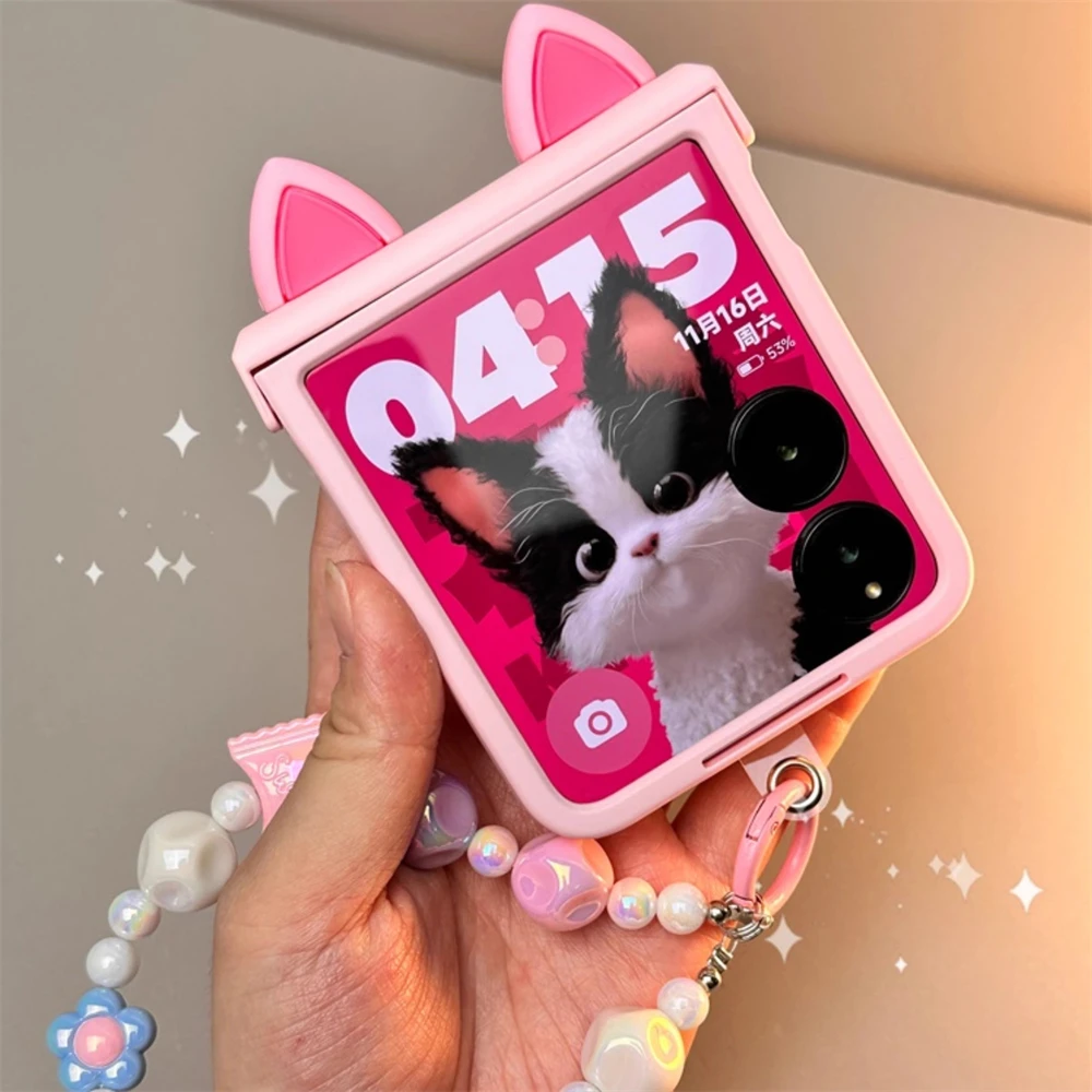 Cute Pink Candy Bracelet Hinge Protective Case