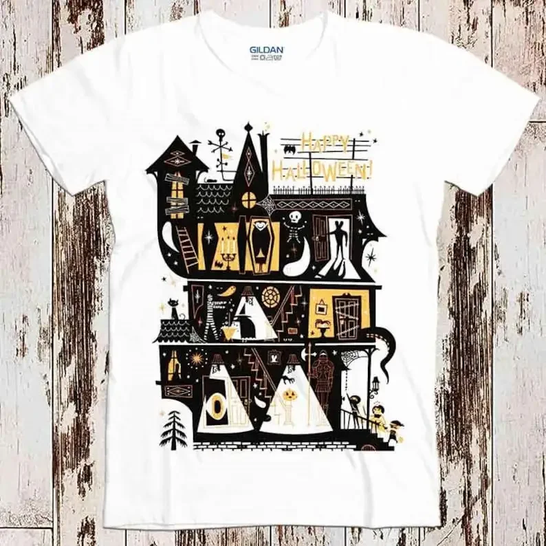 

Happy Halloween Spooky House Funny Cool Top Tee Best Gift T Shirt 8725