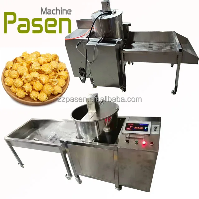 Industrial Full Automatic Caramel Sweet Popcorn Machines Commercial Snack Pop Kettle Corn