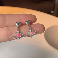 Y2K Heart Planet Drop Earrings for Women Harajuku Fashion Punk Girl Crystal Stars Earring 2025 Korean Trendy Party Jewelry Gifts - Image 6