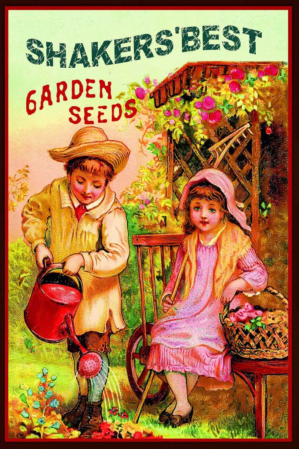 

Vintage Shakers' Best Garden Seeds Metal Tin Sign 8x12 Inch Retro Home Kitchen Outdoor Garden Wall Decor Tin Metal Poster