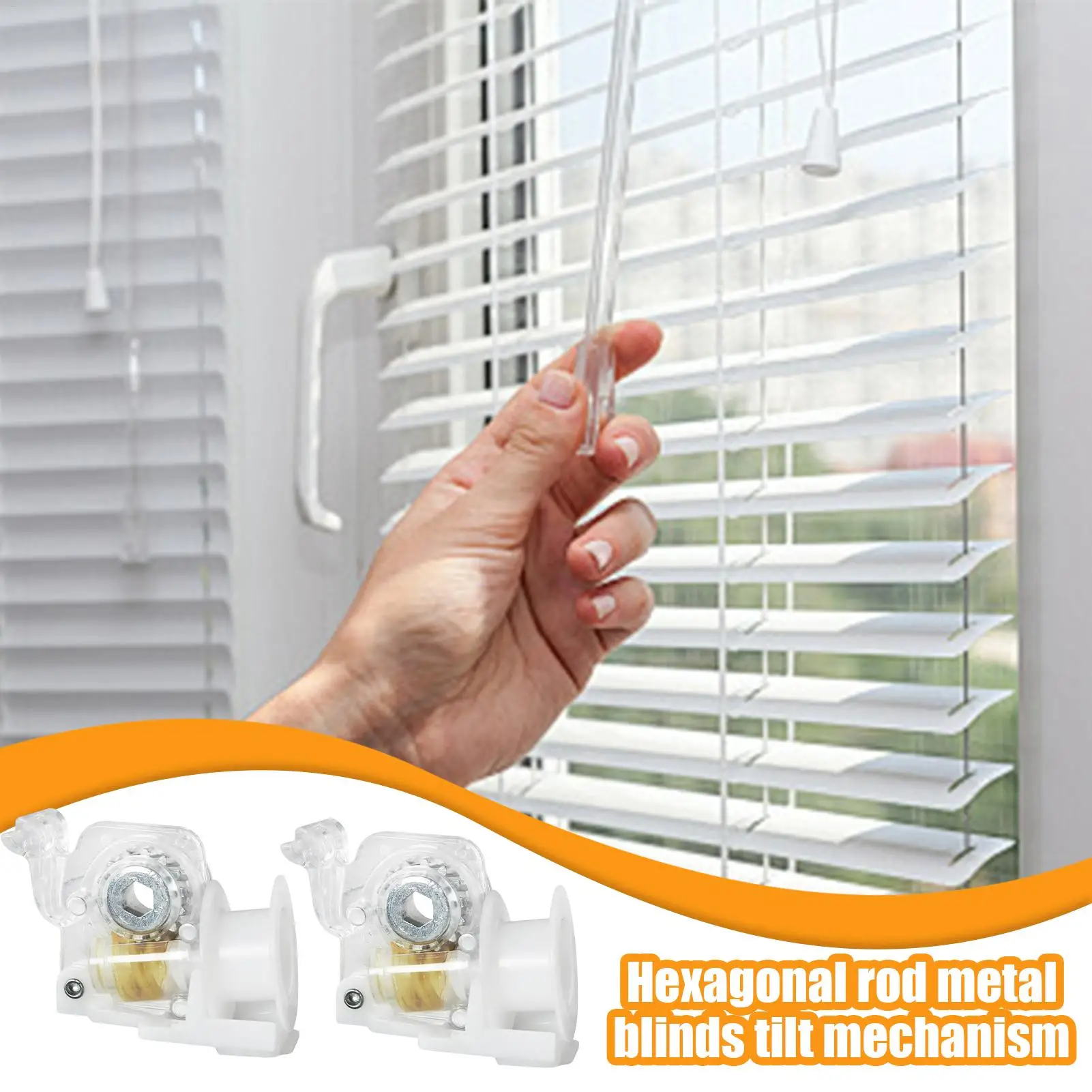 Blind Tilt Mechanism Replacement 2 Pieces Tilt Mechanism For Hexagonal Rod Heavy Duty Low Profile Wand Tilter Drapery Hardware