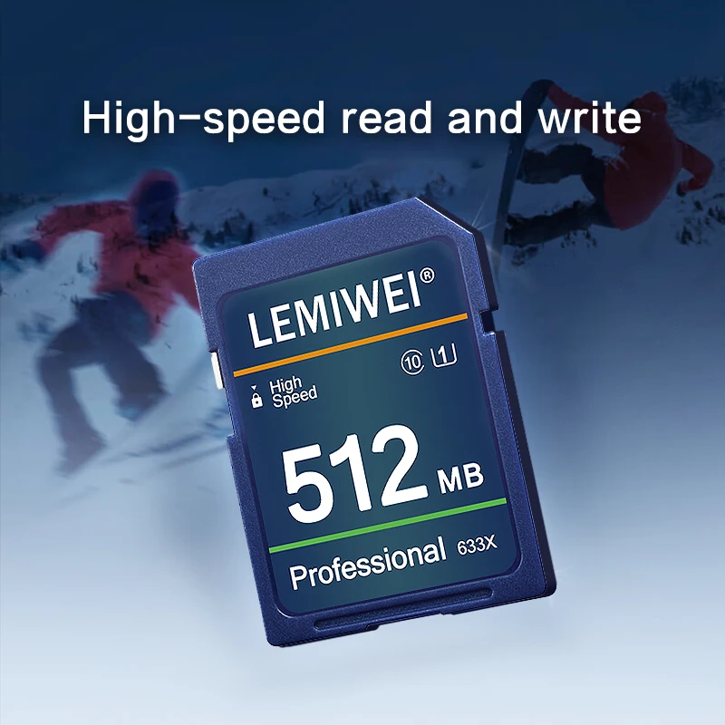 실제 용량 Lemiwei SD 메모리 카드 고속 256MB 512MB 클래스 10 USH-1U1 진한 파란색 1GB 2GB 카메라 파일 저장용